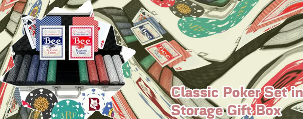 Classic card and chip poker set